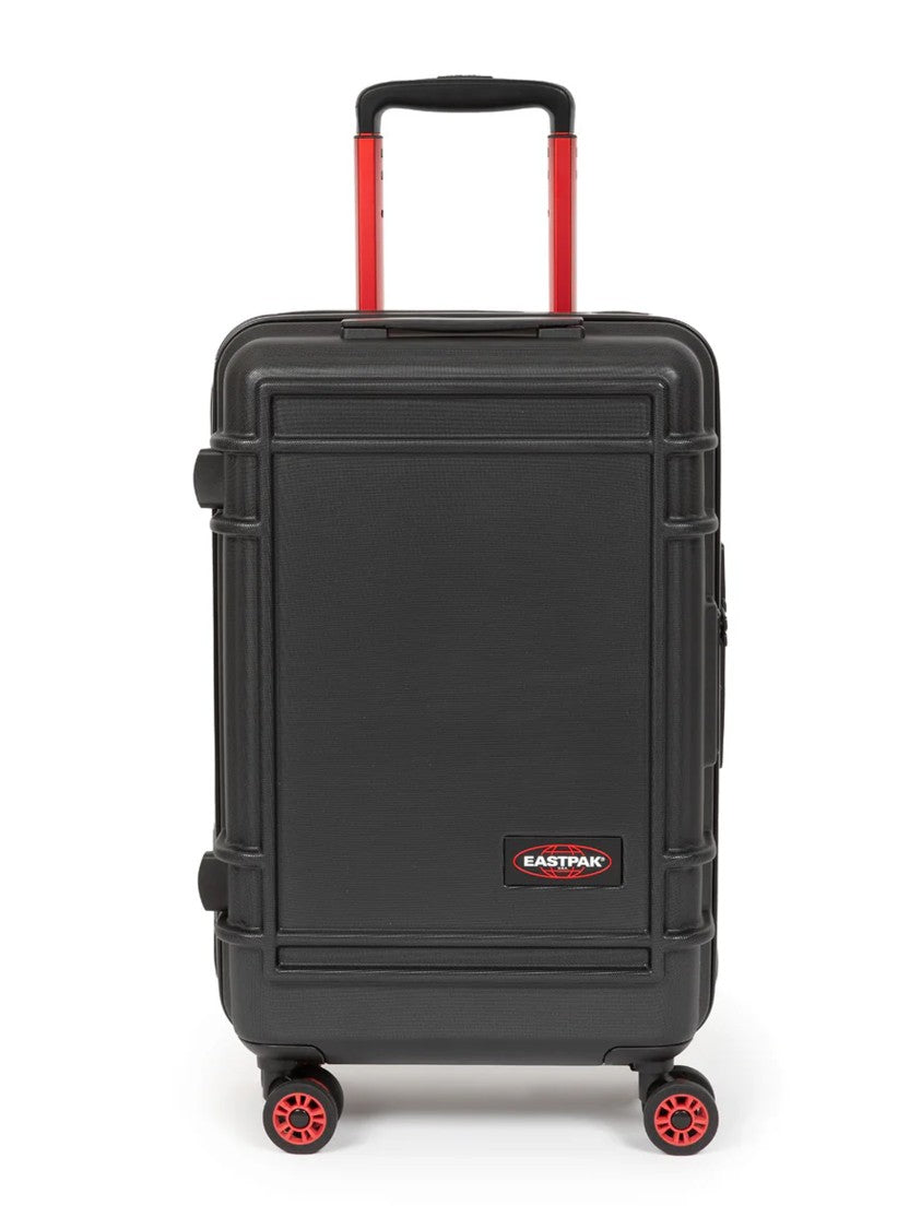 Eastpak Textured Black Hard Shell Suitcase With Reinforced Edges