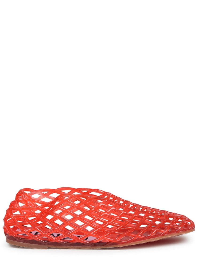 Senso Red Lattice Design Red Flats With Leather Sock