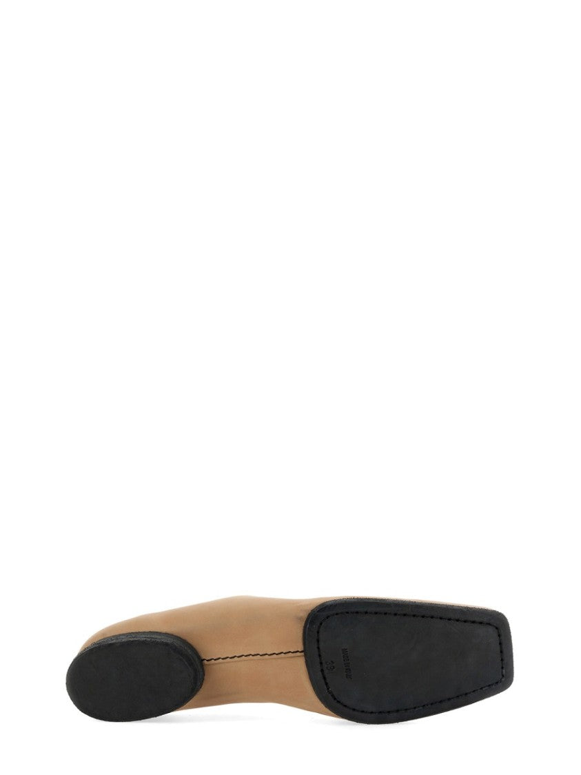 Uma Wang Square Toe Elastic Cross Strap Flats