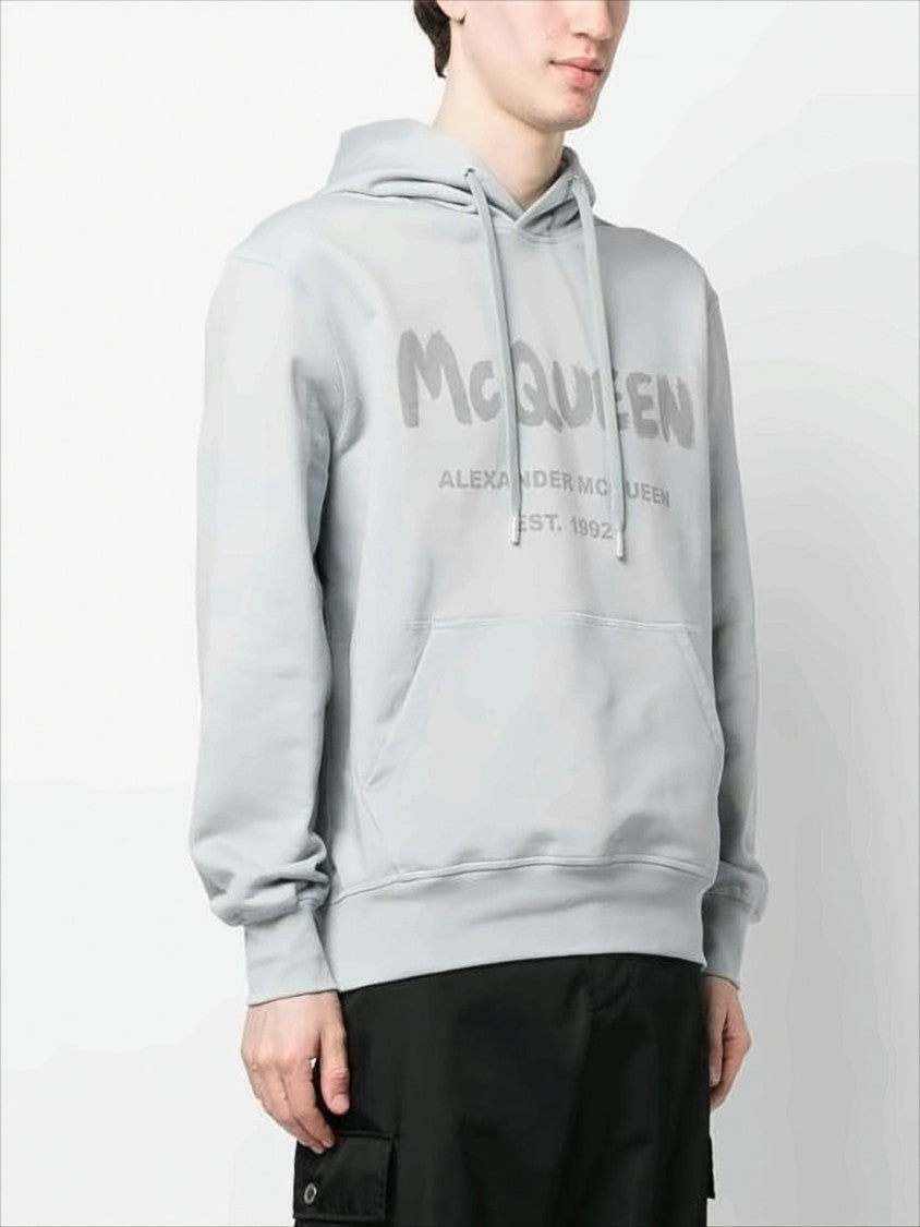 Alexander Mcqueen Relaxed Fit Cotton Hoodie With Bold Logo Detail