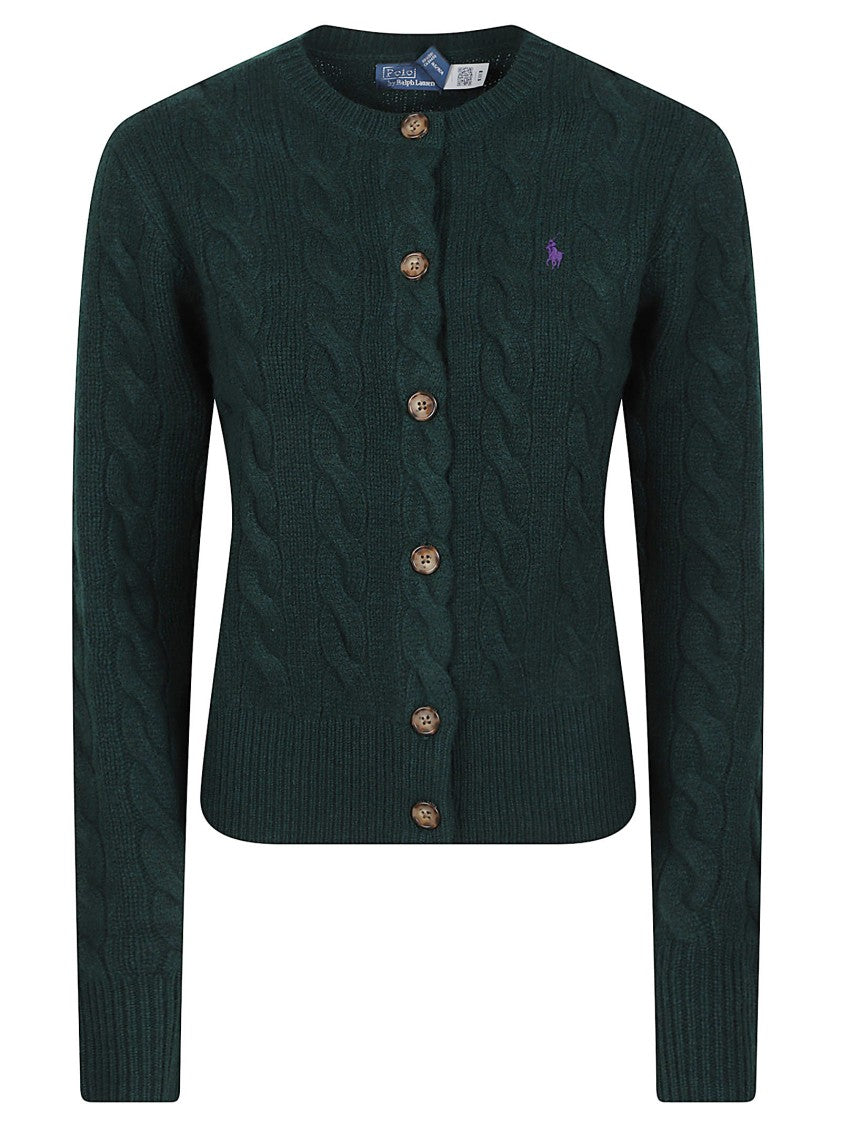 Polo Ralph Lauren Cable Knit Wooden Button Long-Sleeve Cardigan