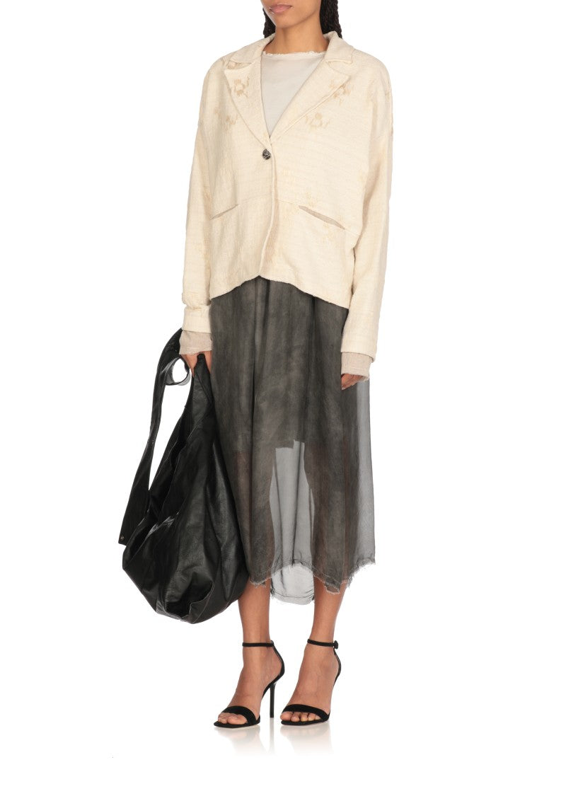 Sanctamuerte Ivory Cotton Blend Jacket