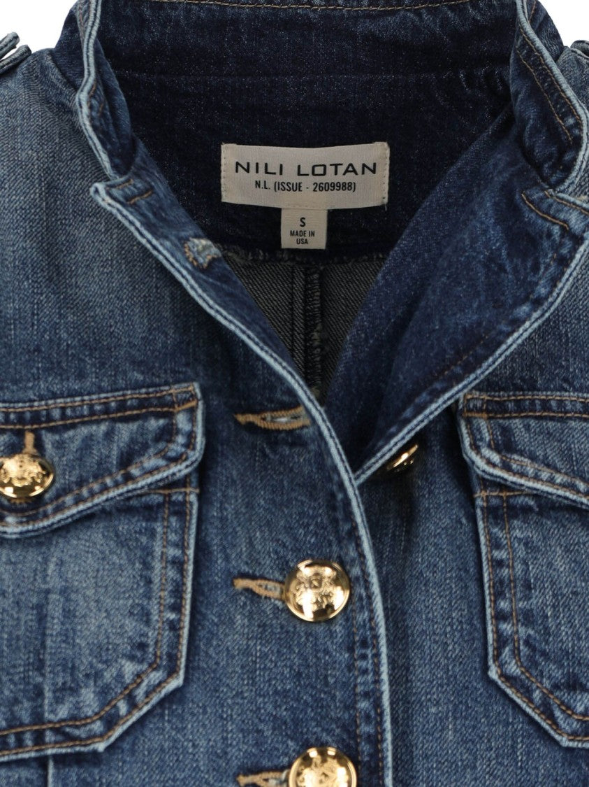 Nili Lotan "Geraldine" Denim Jacket Blue