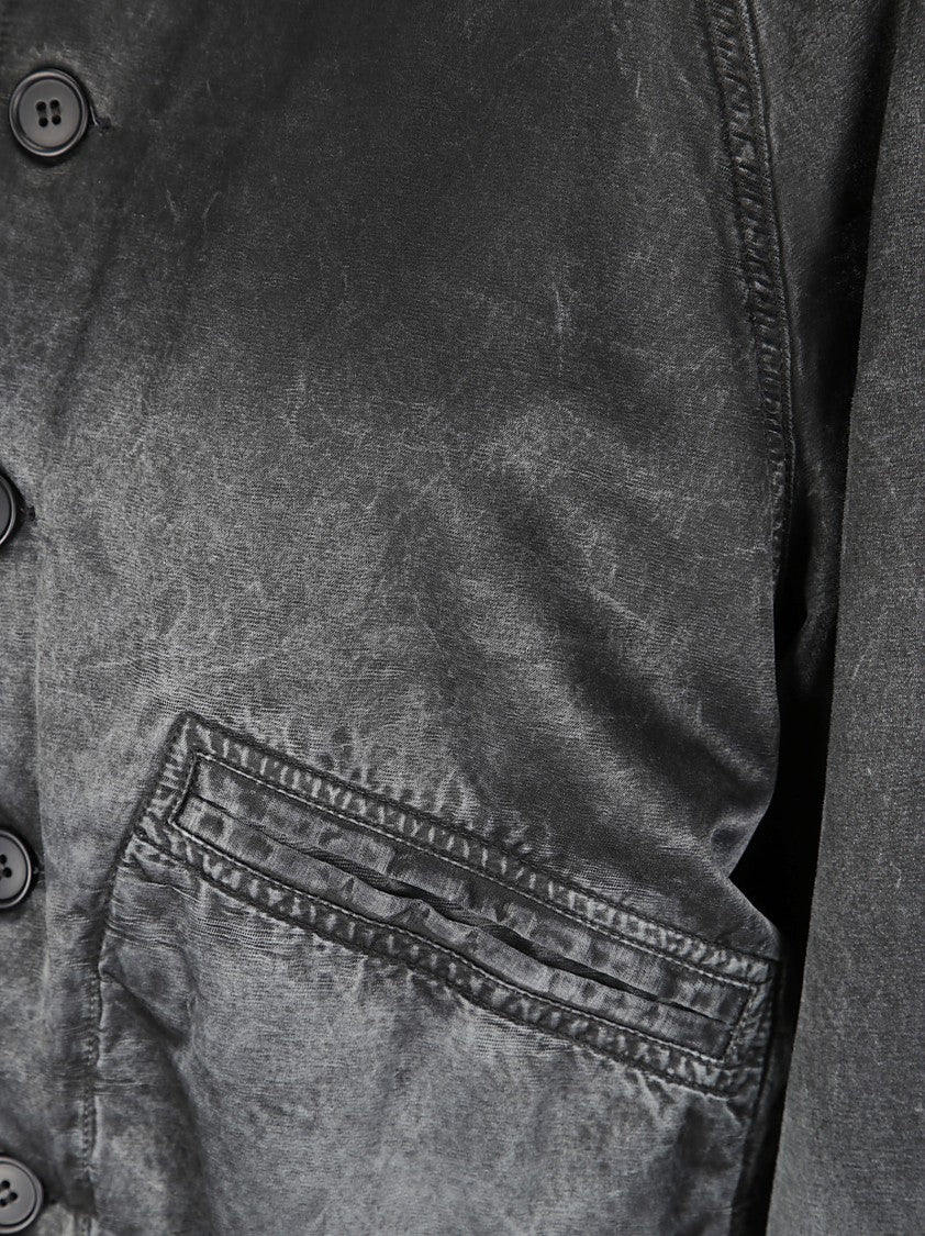 Mm6 By Maison Margiela Textured Black Bomber Jacket