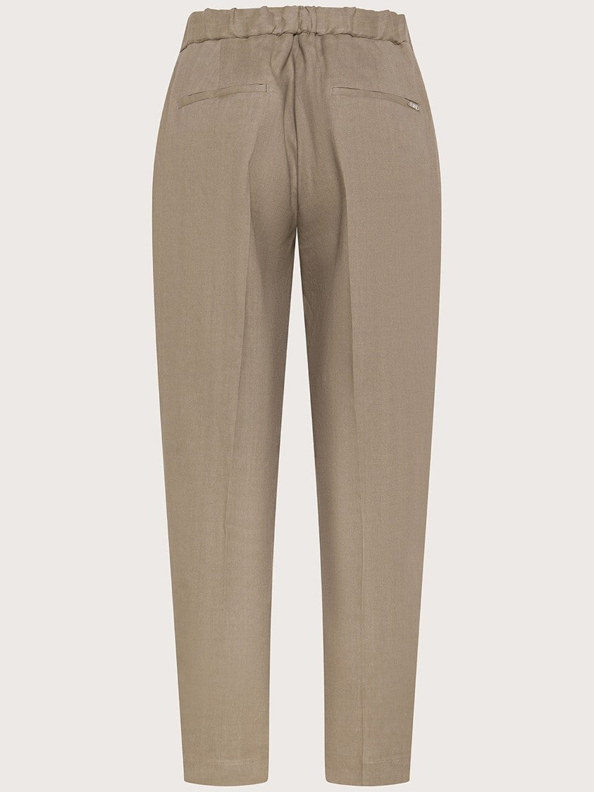 Seventy Venezia Beige Pantalone Straight-Leg Tailored Cropped Pants