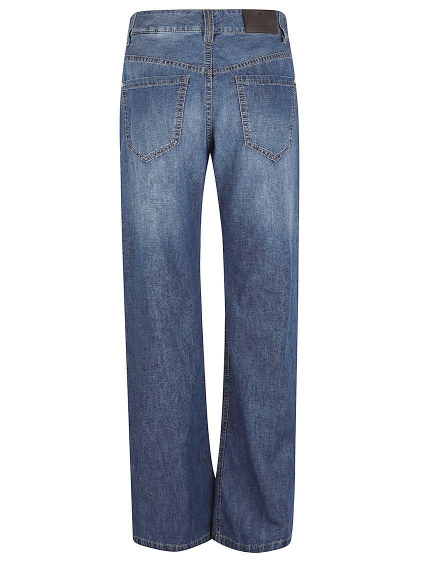 Brunello Cucinelli Straight-Leg Denim With Wash And Whiskering Details