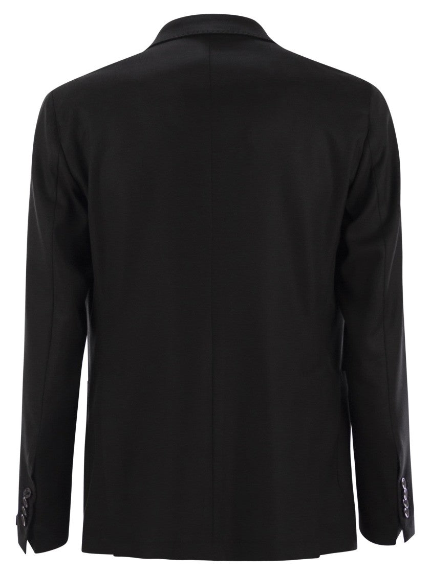 Tagliatore Two-Button Wool Jacket With Revered Collar