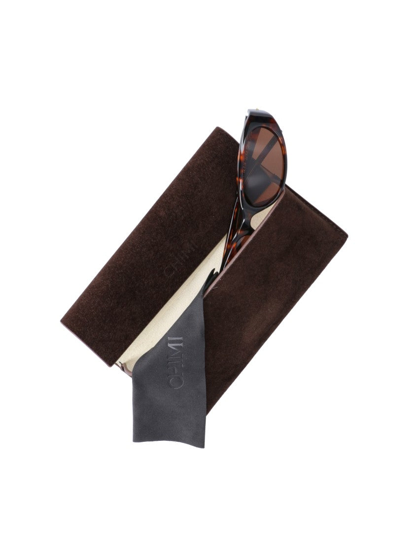 Chimi Brown Dele Tortoiseshell Oval Polarized Sunglasses