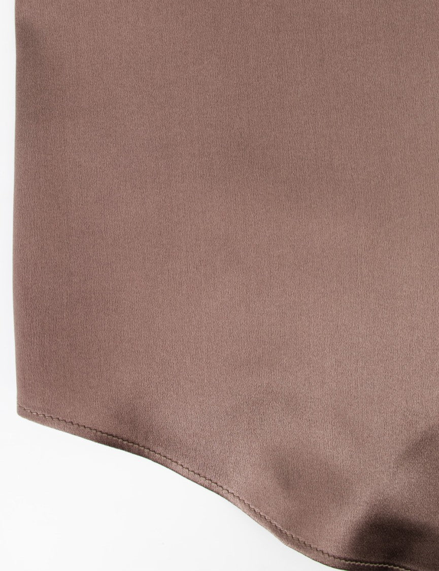 Brunello Cucinelli Stretch Silk Satin Top With Wide Neckline