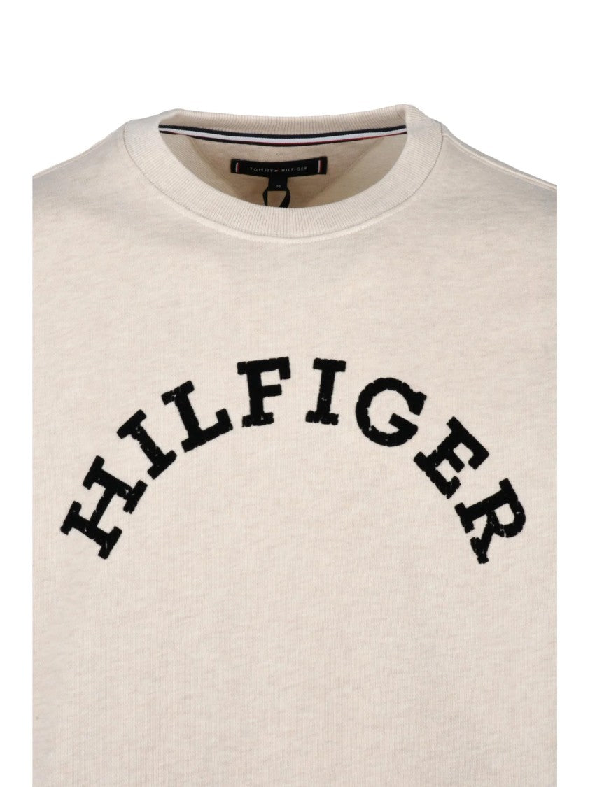 Tommy Hilfiger Cream Cotton Crewneck Sweatshirt