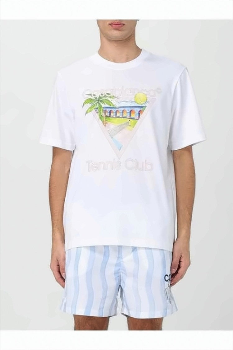 Casablanca White Graphic Print T-Shirt