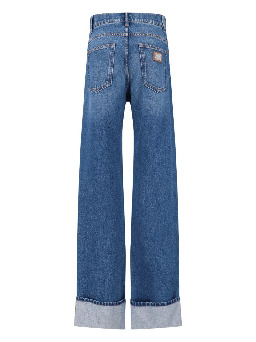 Dolce & Gabbana Cuffed Jeans – Blue