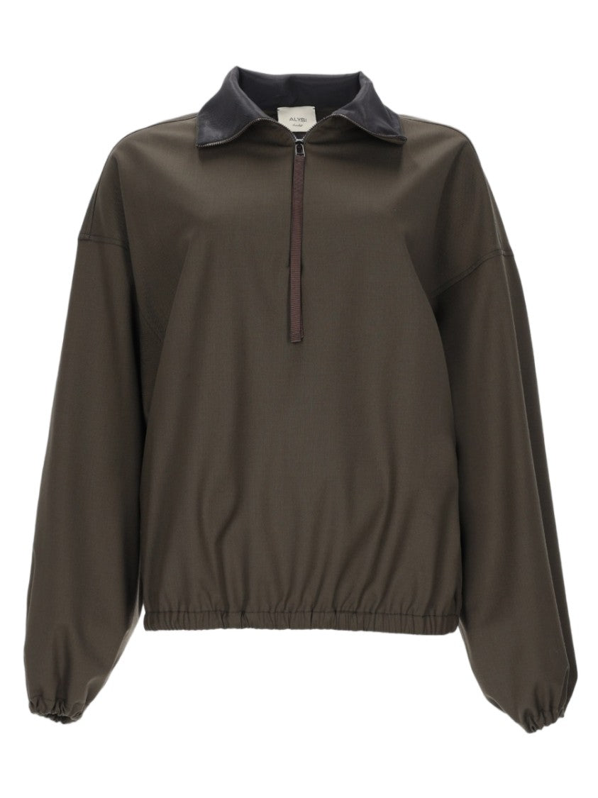 Alysi Three-Quarter Zip Jacket With Relaxed Fit And Elasticated Details