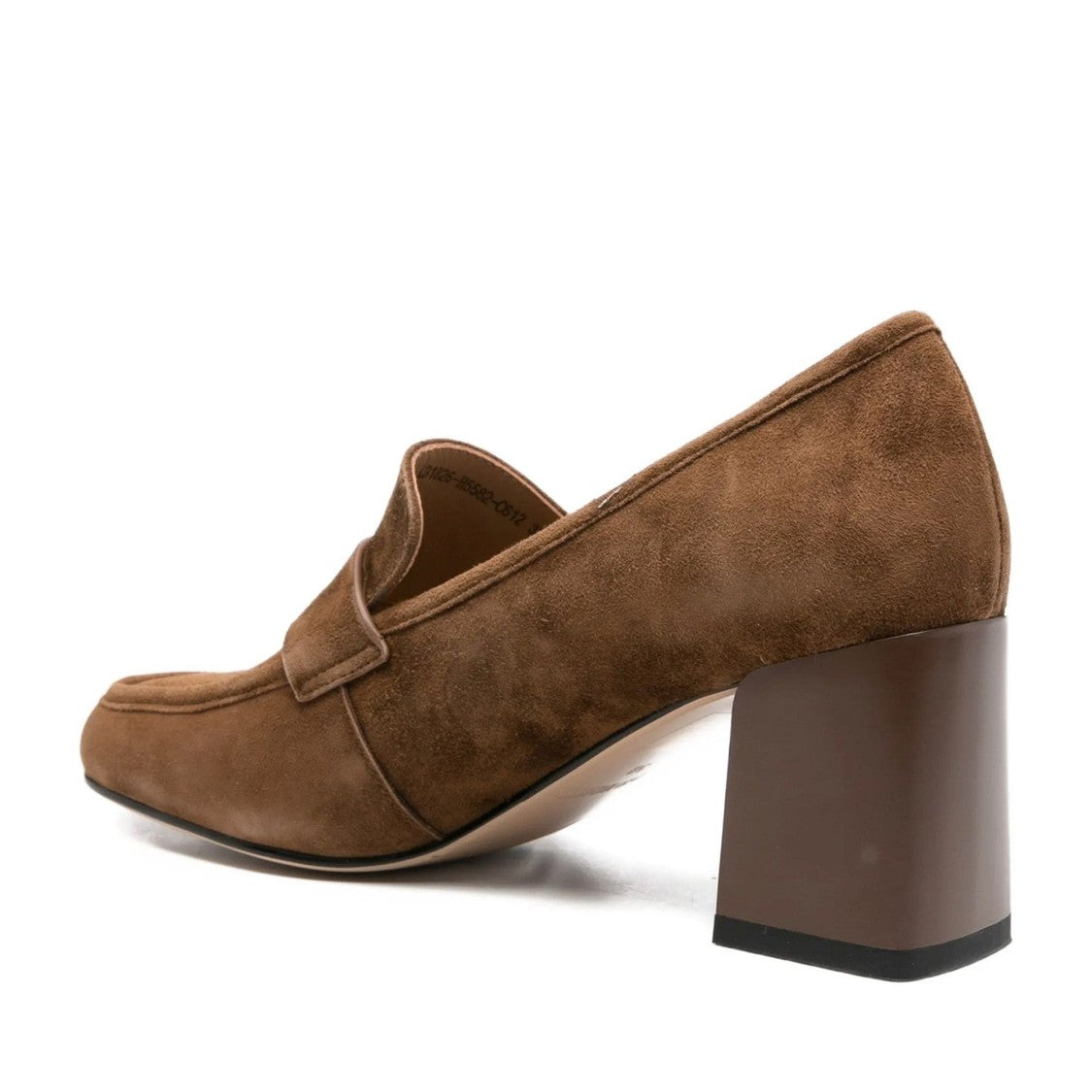 Sergio Moretti Brown Mid-Height Block Heel Wide Strap Suede Pumps