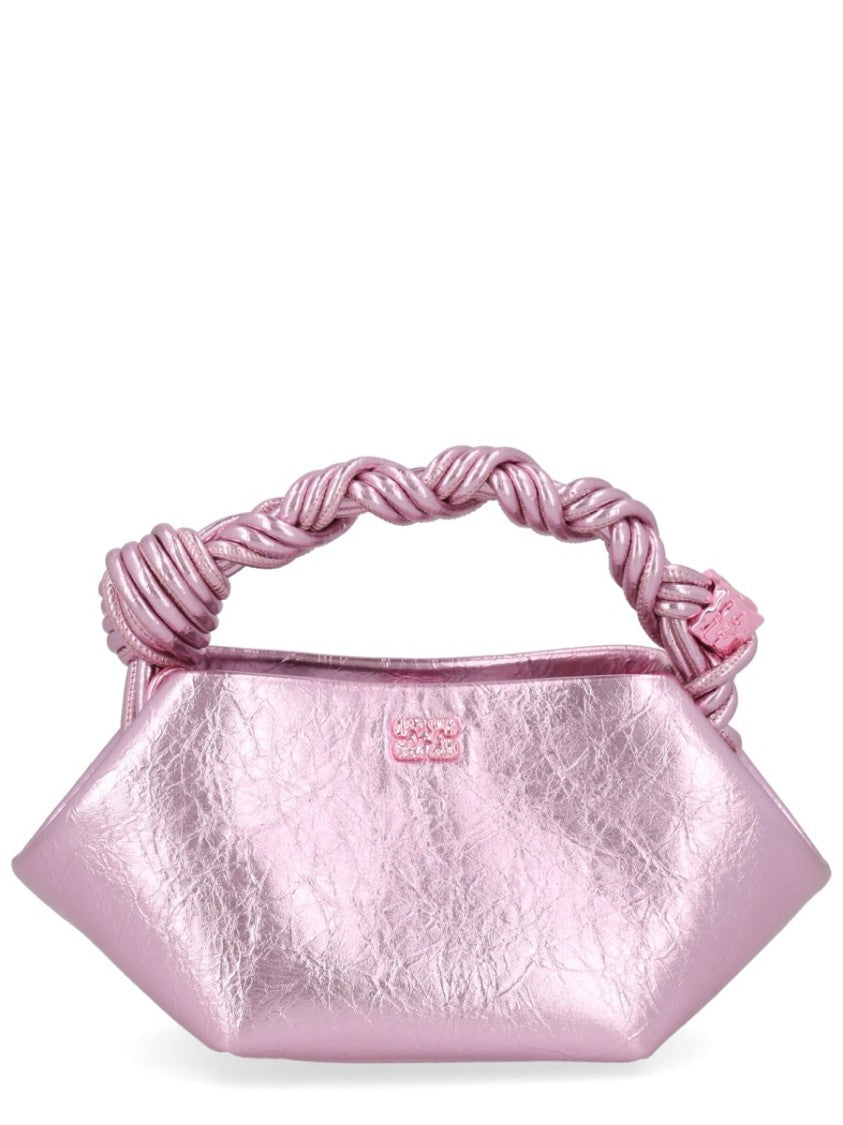 Ganni Geometric Metallic Finish Polyurethane Handbag