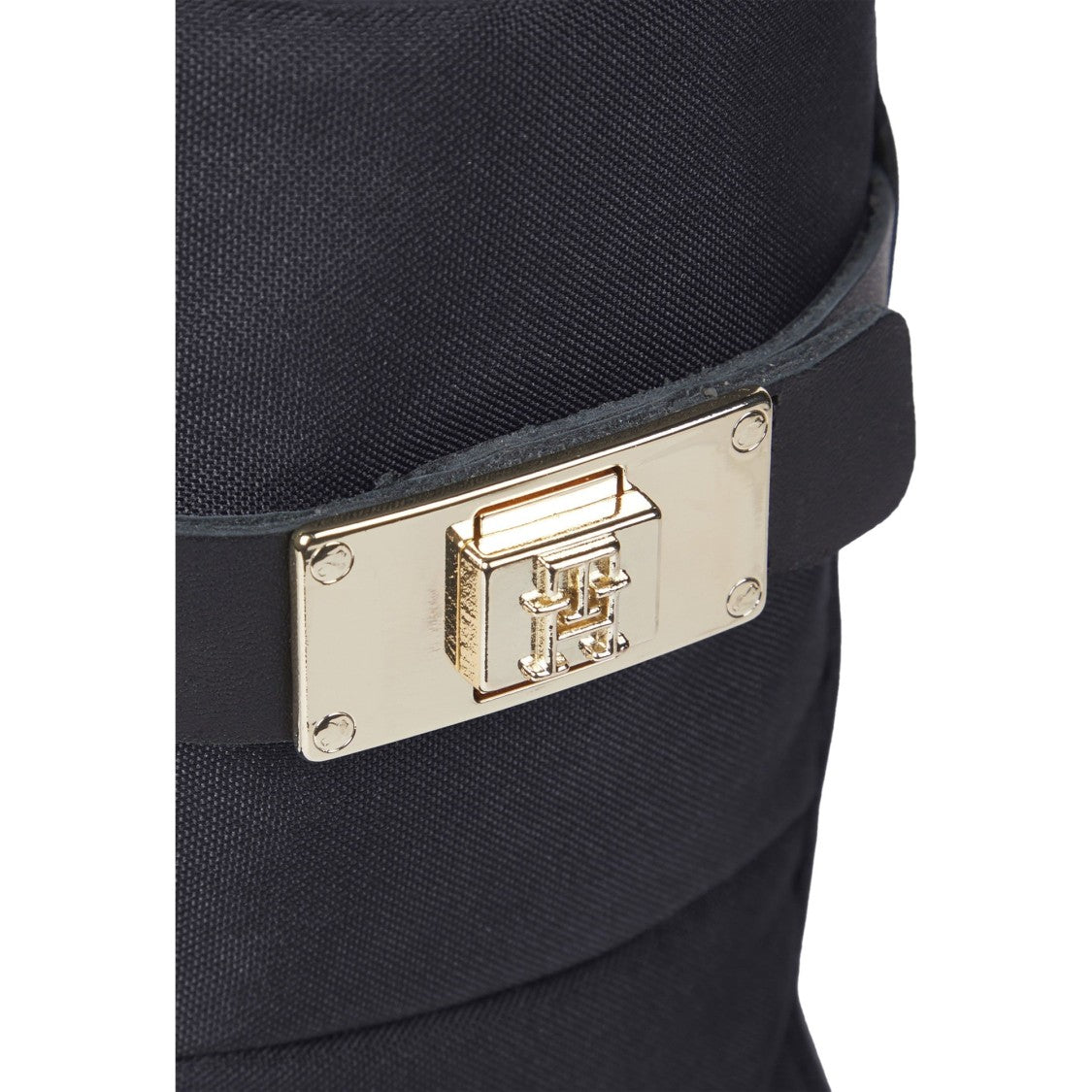 Tommy Hilfiger Black Leather Biker Platform Boots