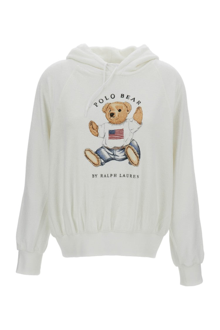 Polo Ralph Lauren Cream Polo Bear Printed Hoodie