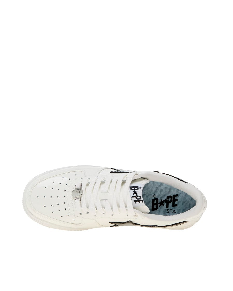 A Bathing Ape Low-Top Sneakers In Smooth Calf Leather With Contrast Detailing