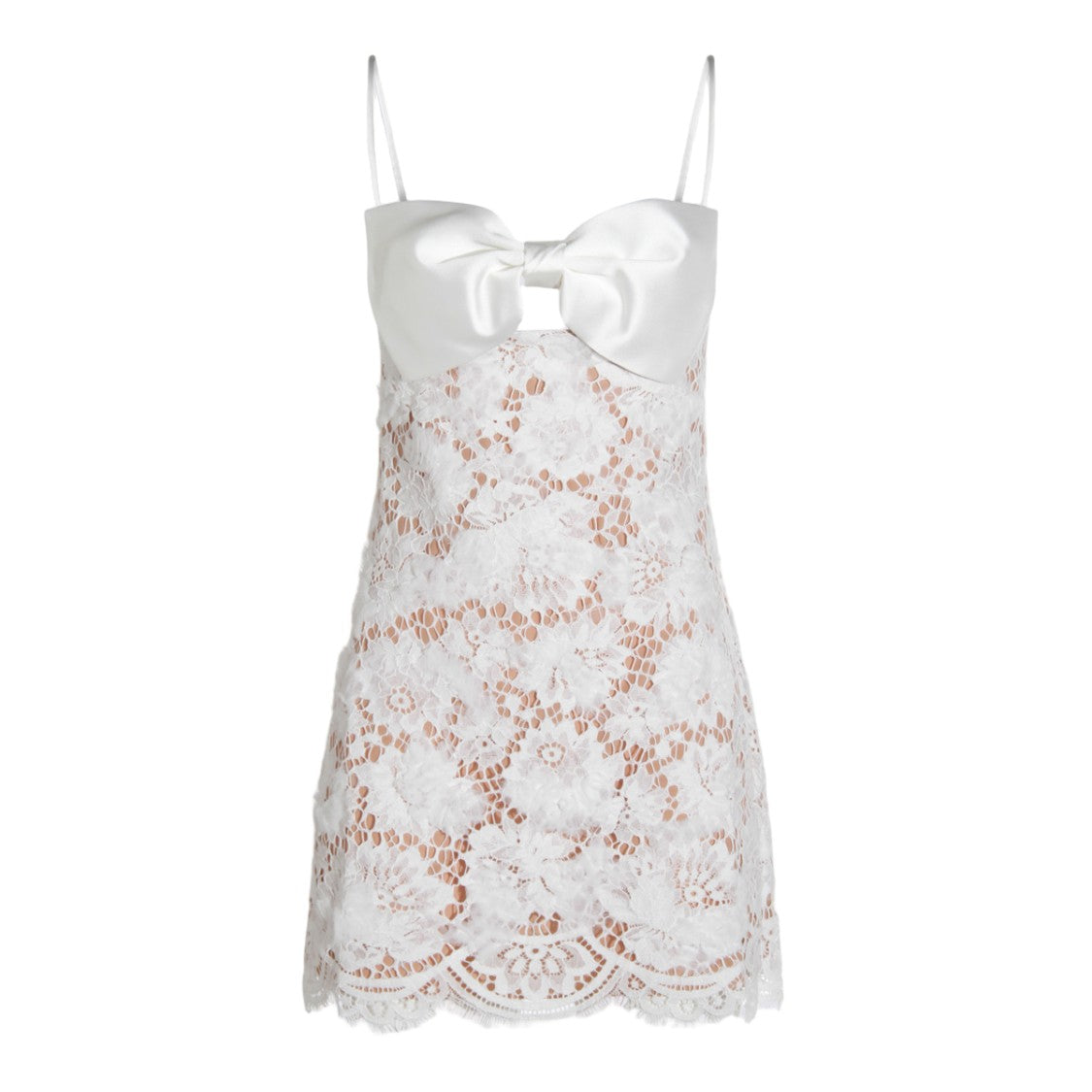 Self-Portrait Mini Dress With Lace Overlay