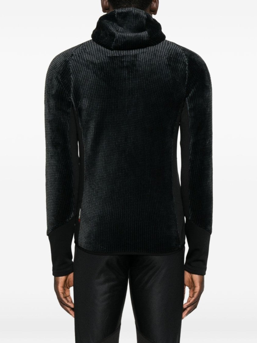 Montura Waffle-Knit Hooded Jacket With High Neck And Logo Detail