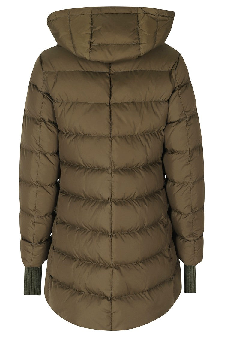 Herno Army Green Hooded Double-Slider Zip Polyamide Jacket