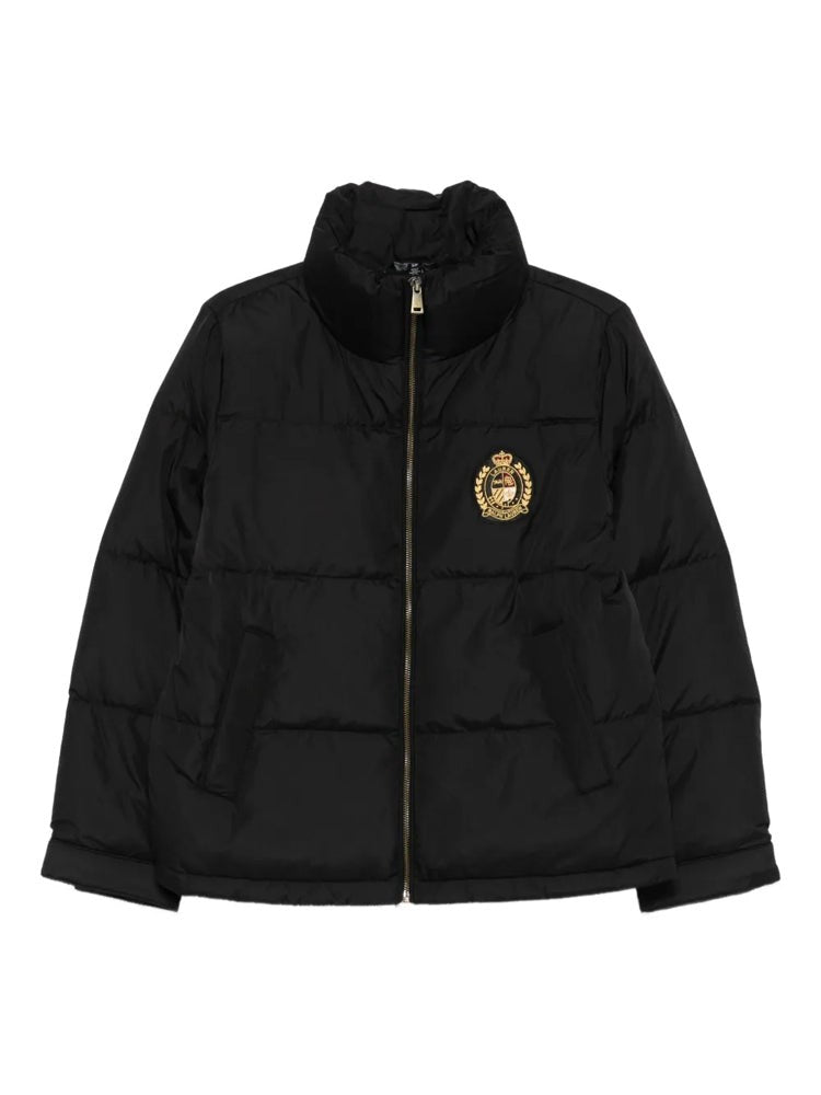 Lauren Ralph Lauren Insulated Black Quilted Jacket With High Collar