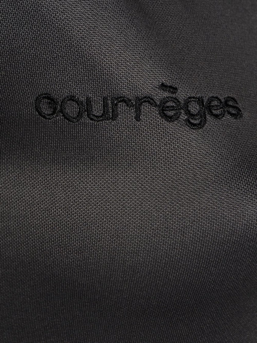 Courrèges V-Neck Midi Dress With Embroidered Logo