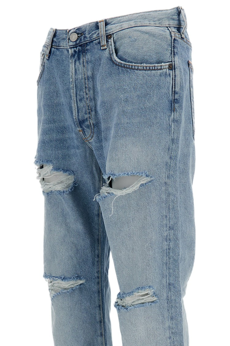 Acne Studios Sky Blue Relaxed Fit Distressed Jeans
