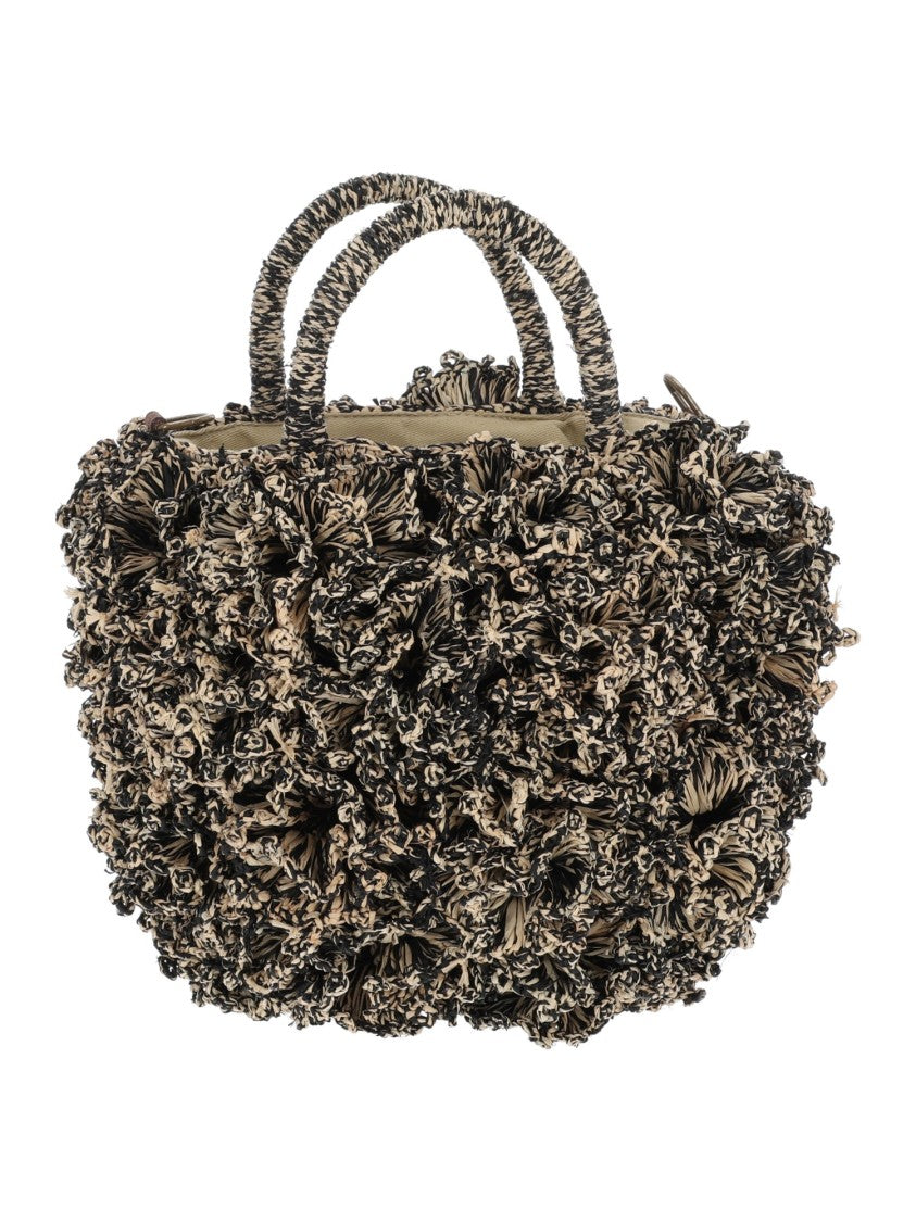 Ibeliv Coral Tiga Textured Raffia Tote Bag