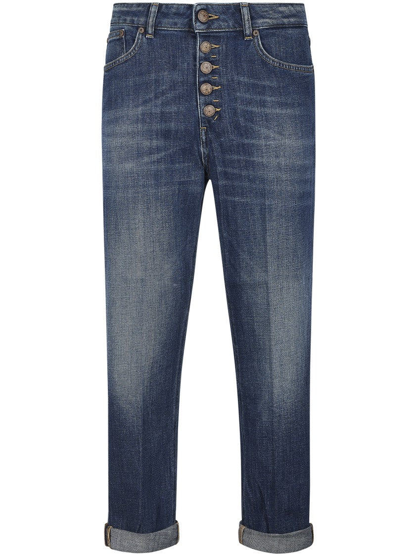 Dondup High-Waisted Denim Trousers With Vintage Finish