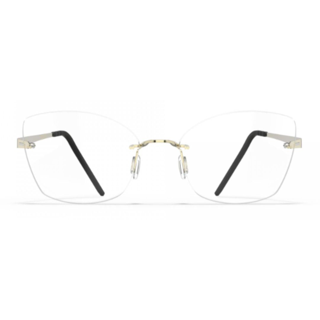 Blackfin Bf1074 Aero Loop B3-P2 Rimless Gold Eyeglasses With Adjustable Nose Pads