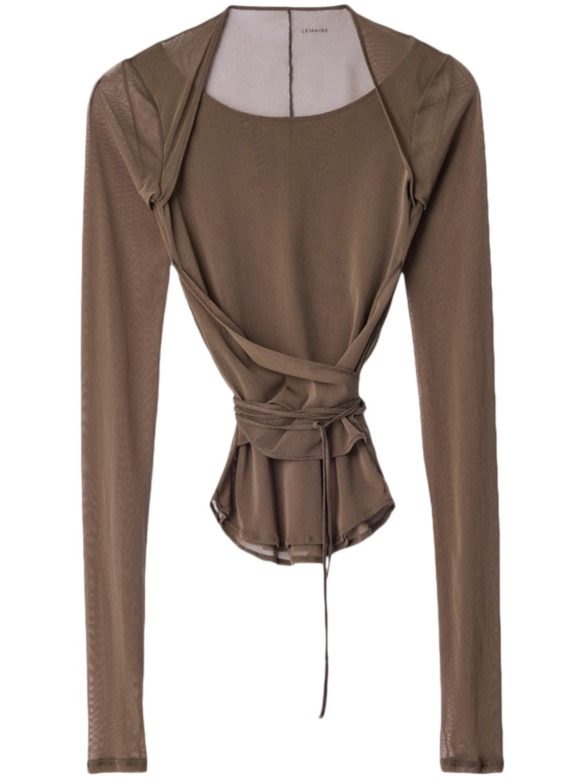 Lemaire Ballerina Knotted Fitted Brown Top