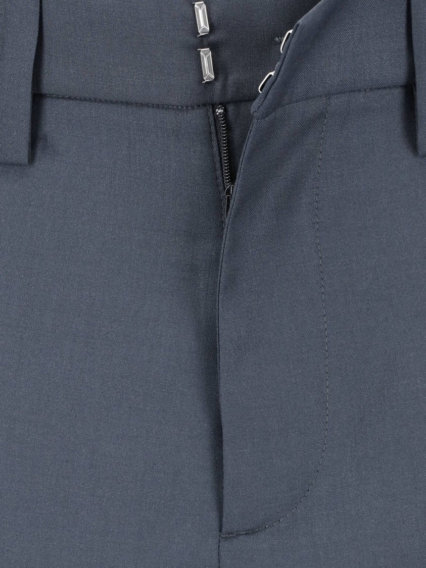 Berner Kuhl Grey High-Waisted Straight Leg Virgin Trousers