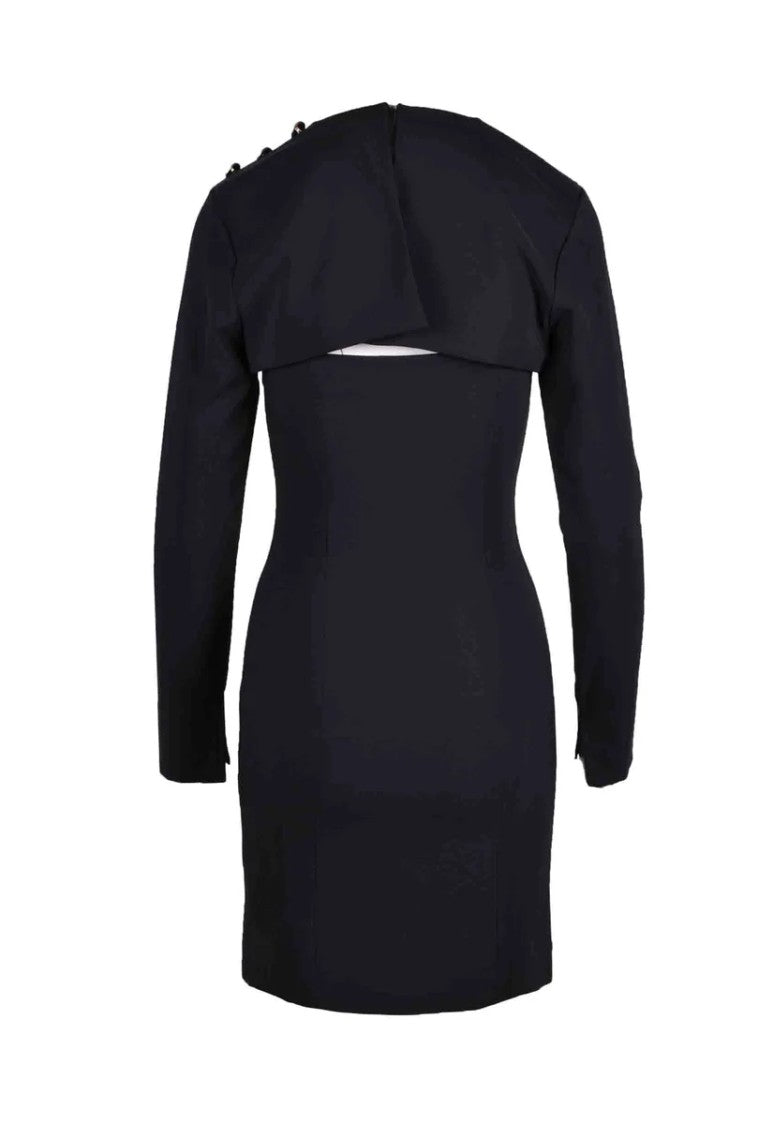 Feminista Black Cut-Out Polyester Mini Dress