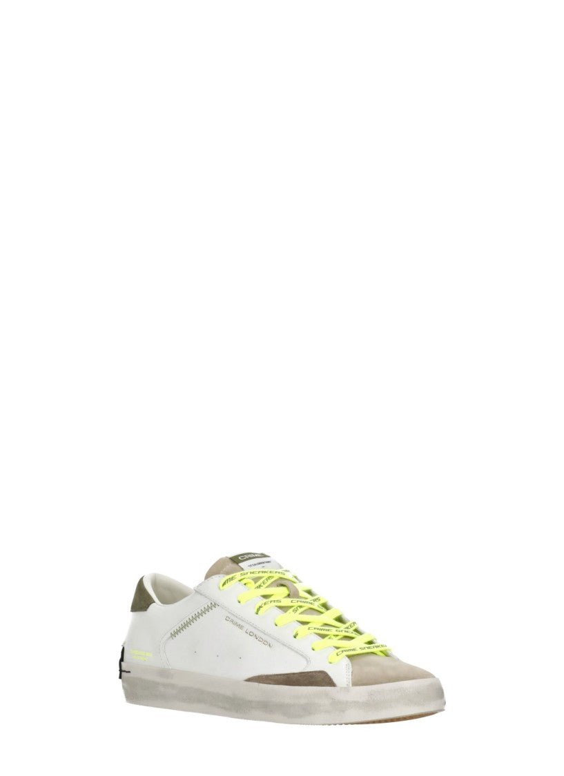 Crime London Ivory Distressed Lo Suede Sneakers