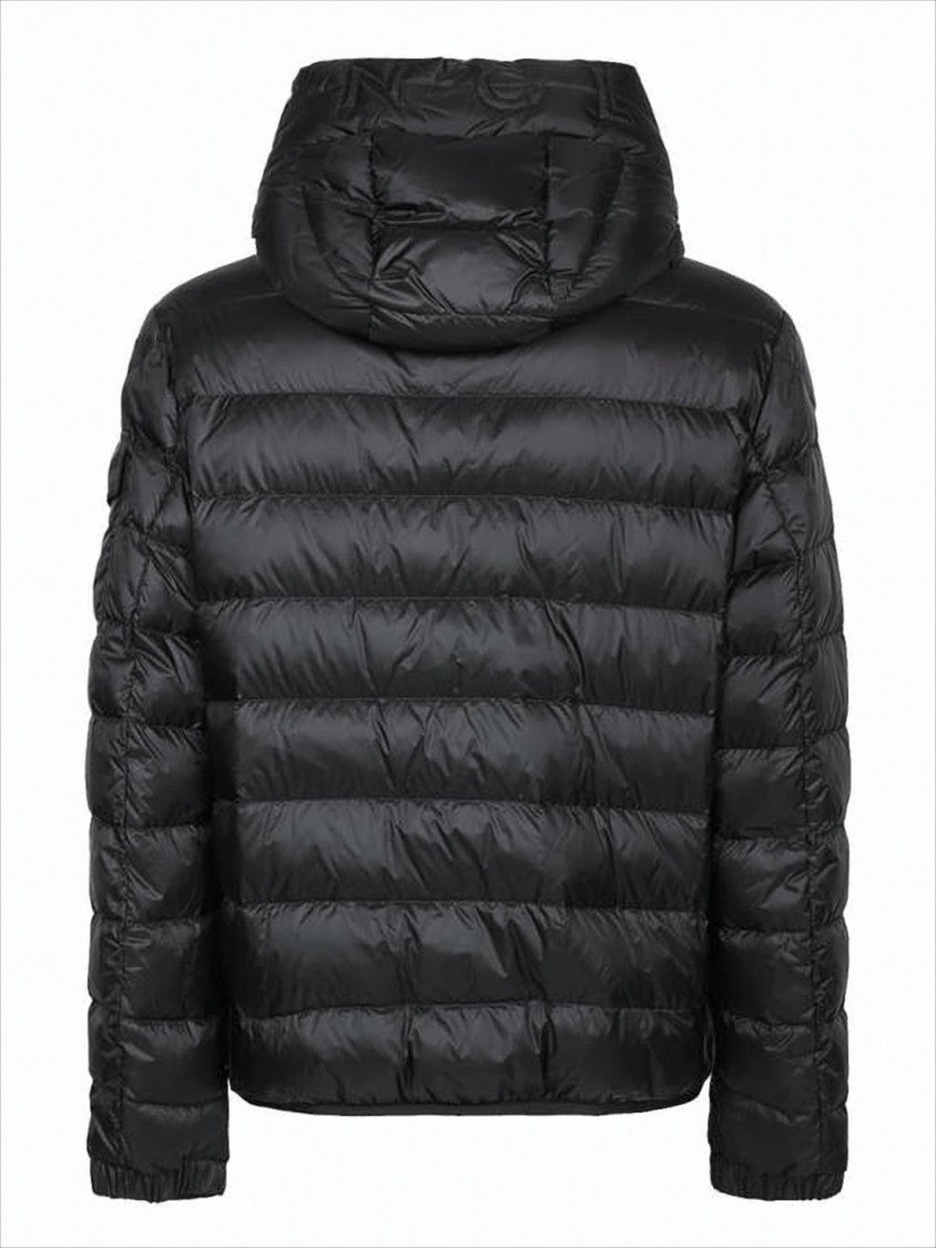 Moncler Horizontal Quilted Hooded Black Puffer Jacket