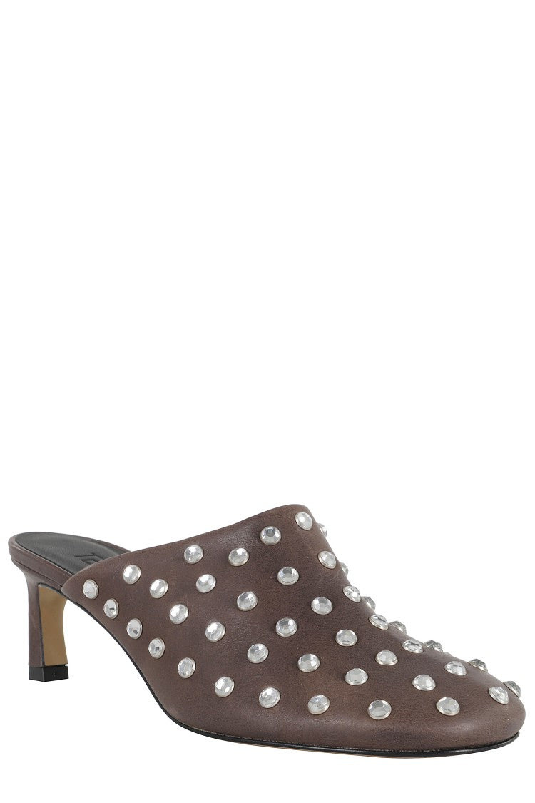 Tela Mies Mule With All-Over Rhinestones And Pointed Toe
