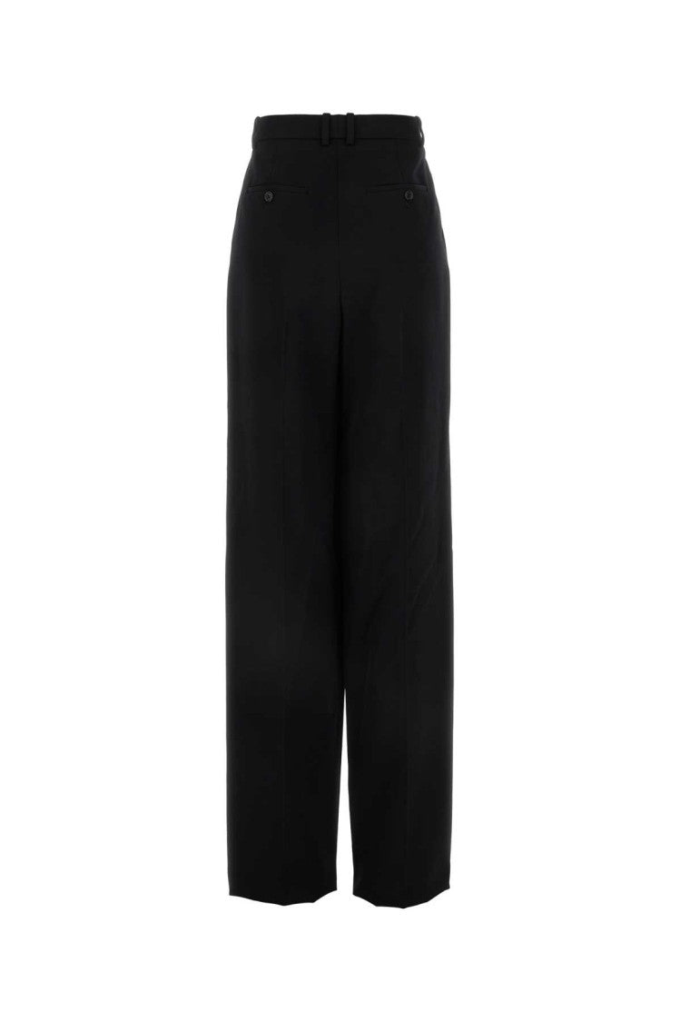 Saint Laurent Black Wool Wide-Leg Pant