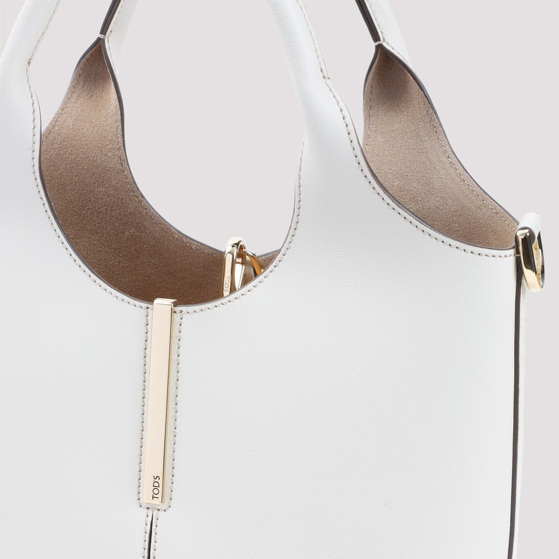 Tod's Natural White Lime Suede Leather Ebr Shopping Bag