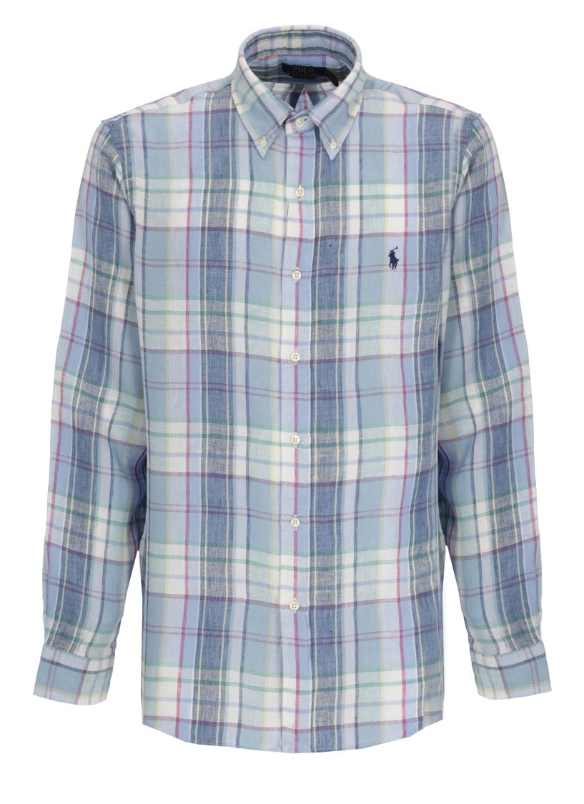 Polo Ralph Lauren Light Blue Checked Pony Shirt