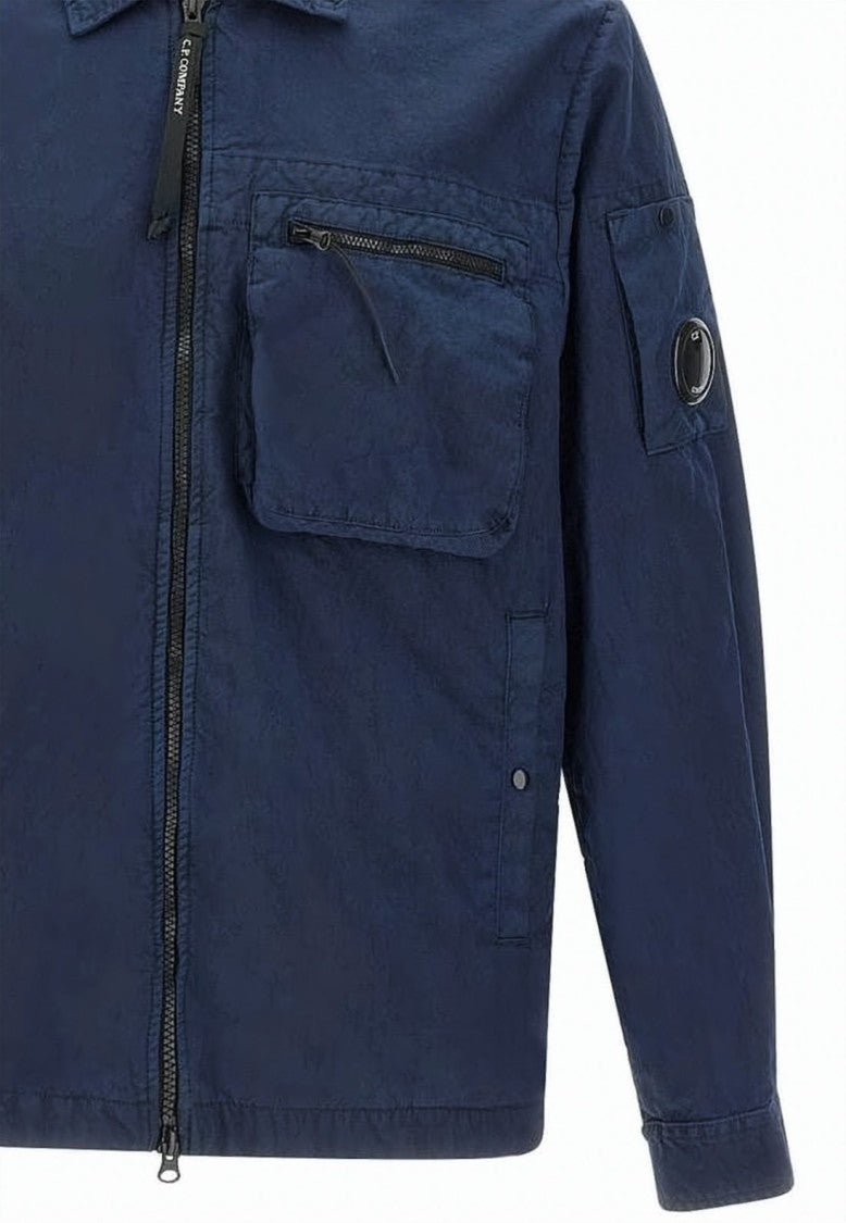 C.P. Company Structured Utility Jacket With Zipper Closure And Logo Patch
