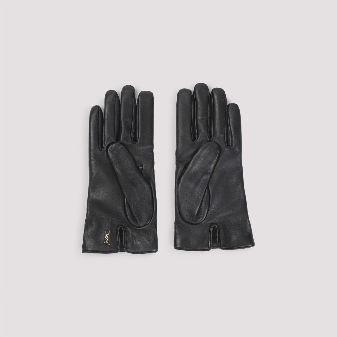 Saint Laurent Black Leather Gloves
