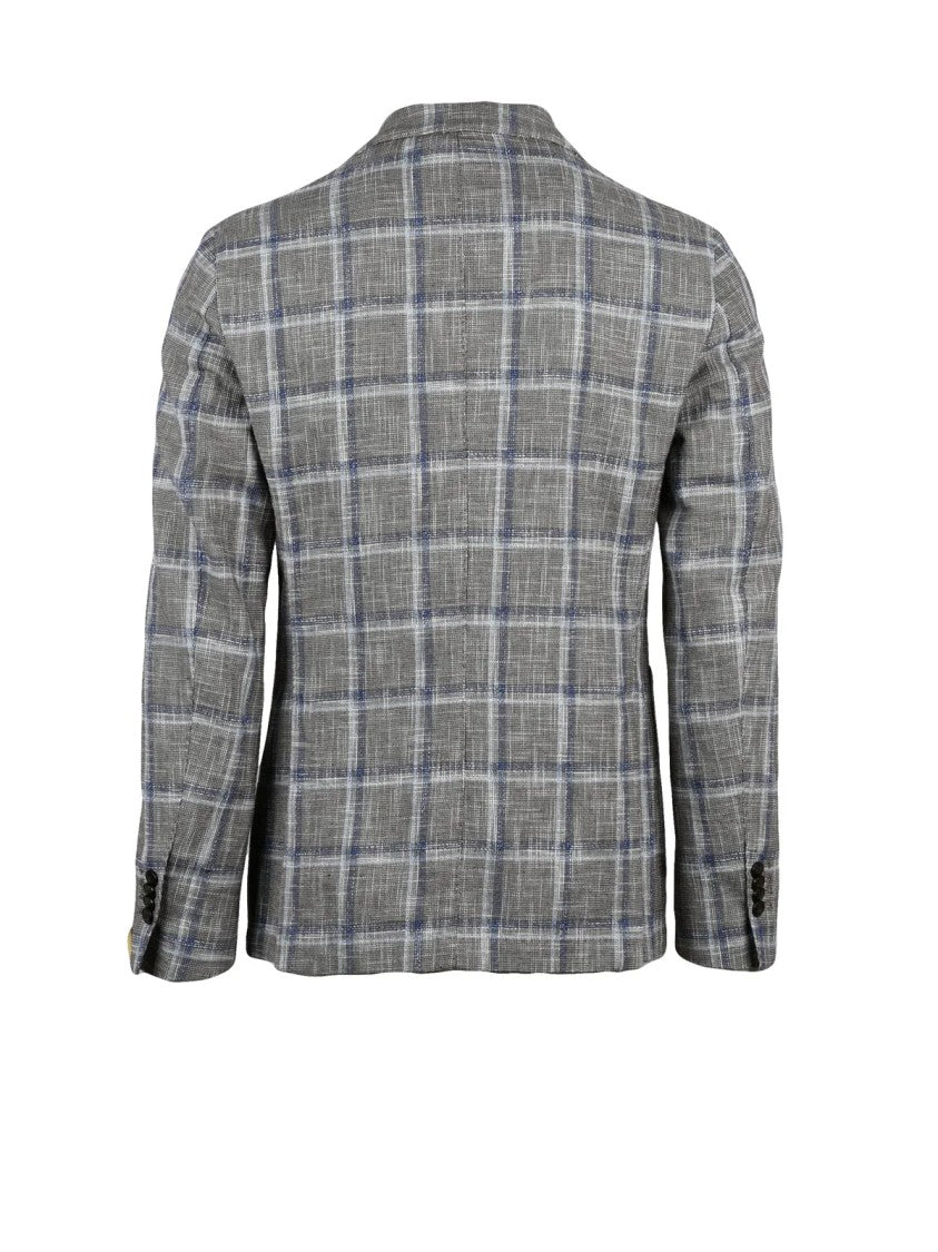L.B.M. 1911 Grey Cotton Linen Silk Blazer Jacket