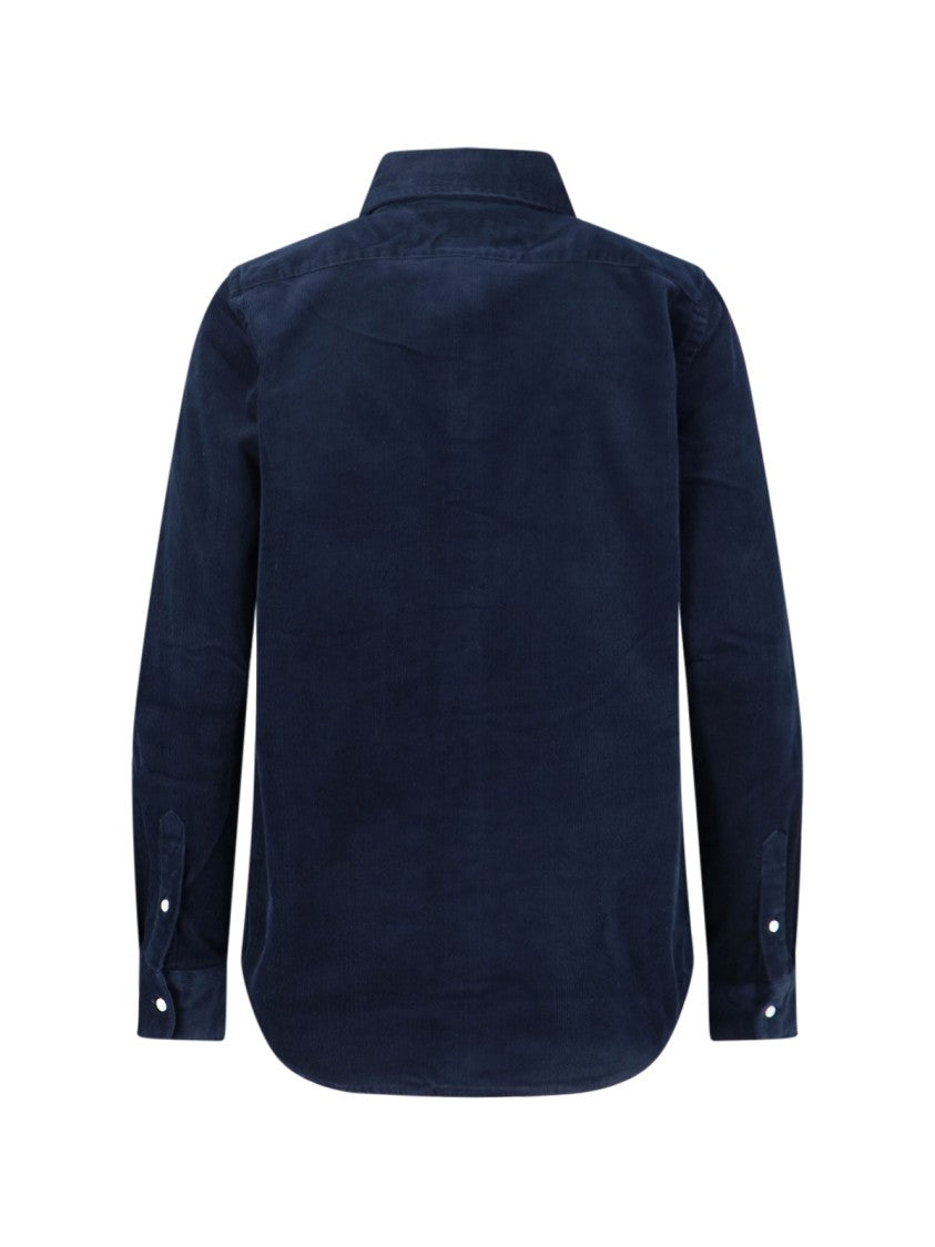 Polo Ralph Lauren Corduroy Logo Shirt – Navy Blue
