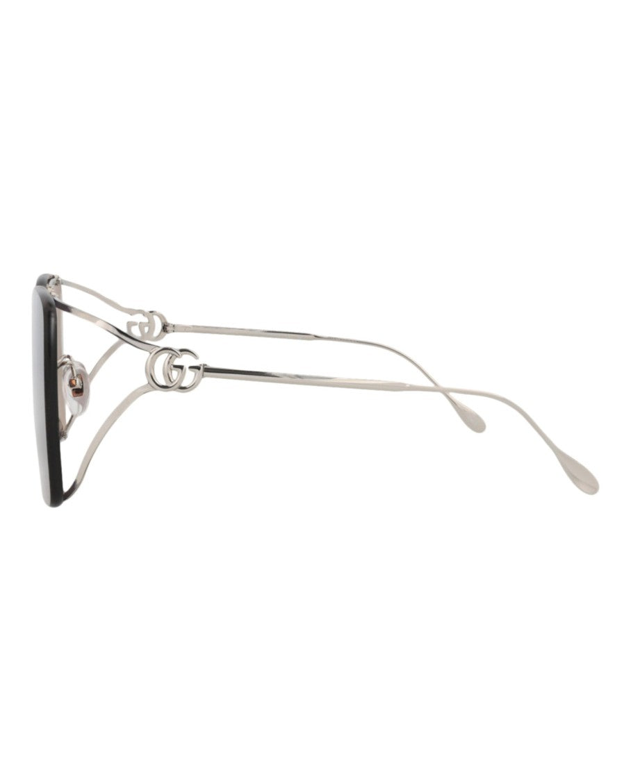 Gucci Square-Frame Metal Sunglasses