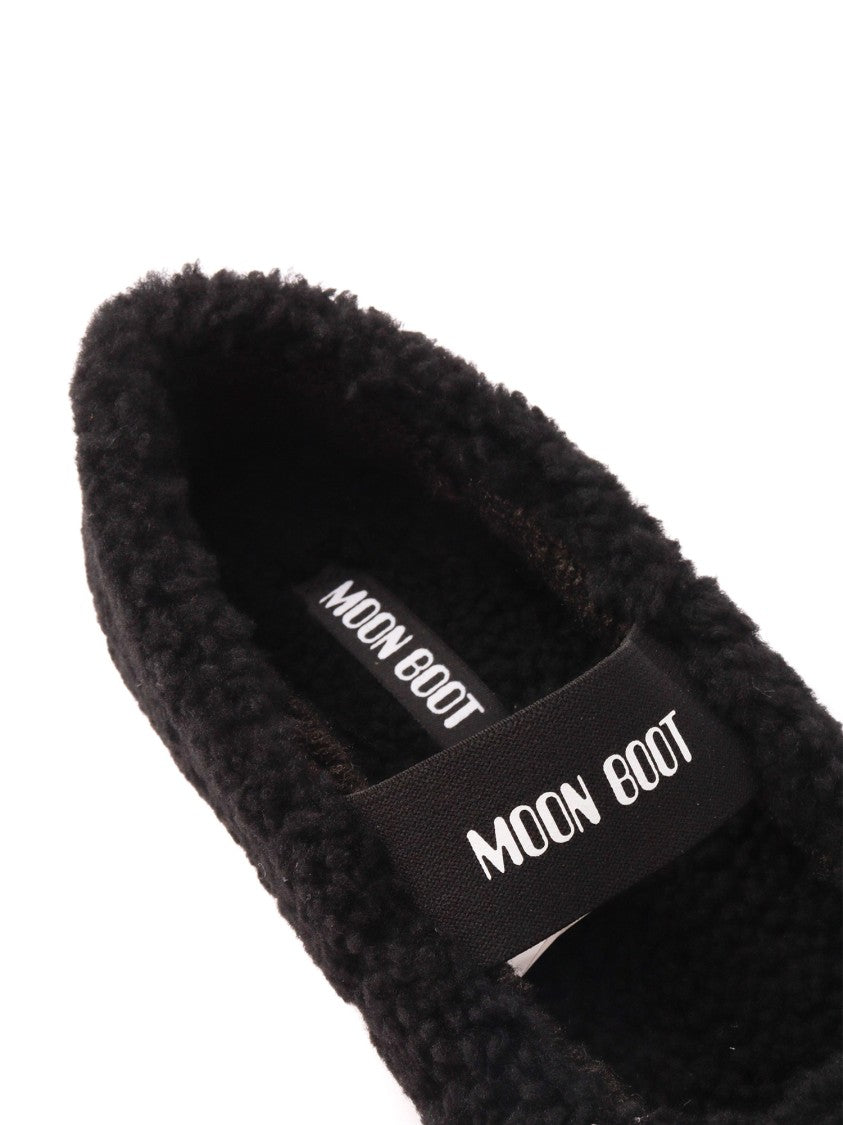Moon Boot Mb Shearling Branded Elastic Flats
