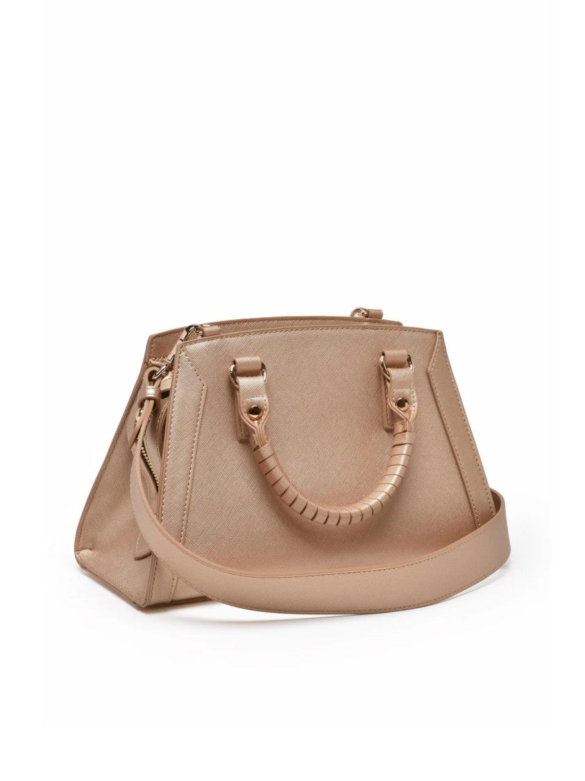 Manila Grace Gold Compact Polyurethane Shoulder Bag