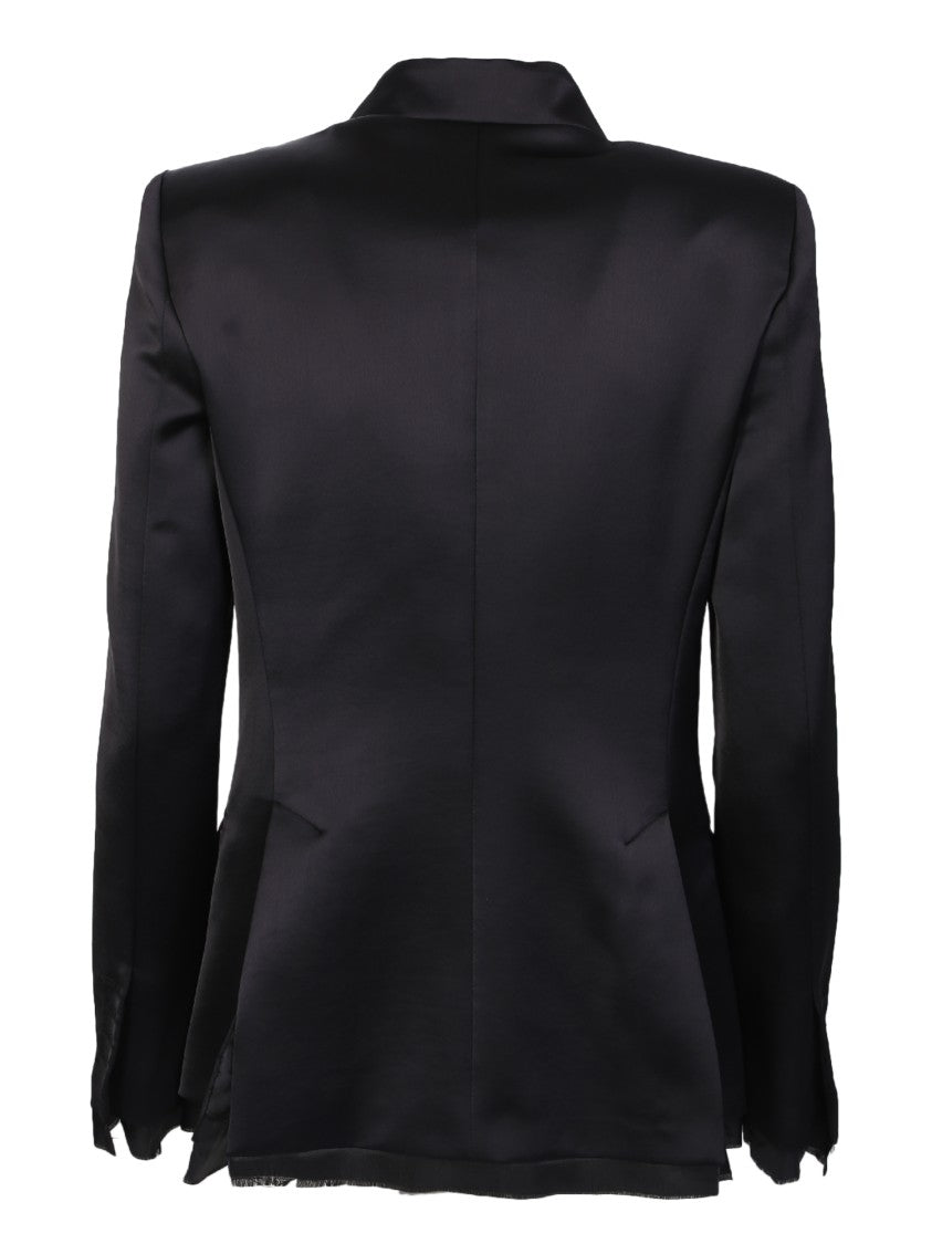 Blanca Vita Black Double-Breasted Blazer