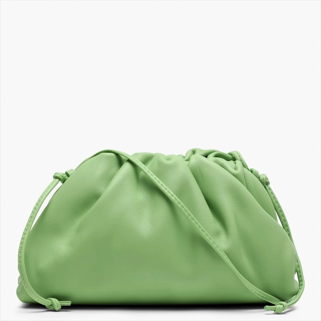 Bottega Veneta Gathered Mini Pouch In Smooth Calfskin Leather