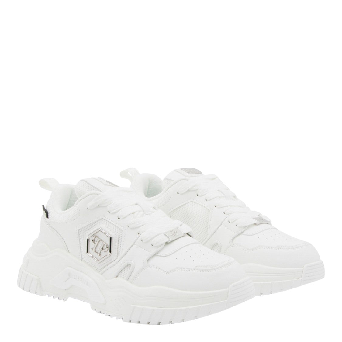 Philipp Plein White Sneakers With Textured Sole